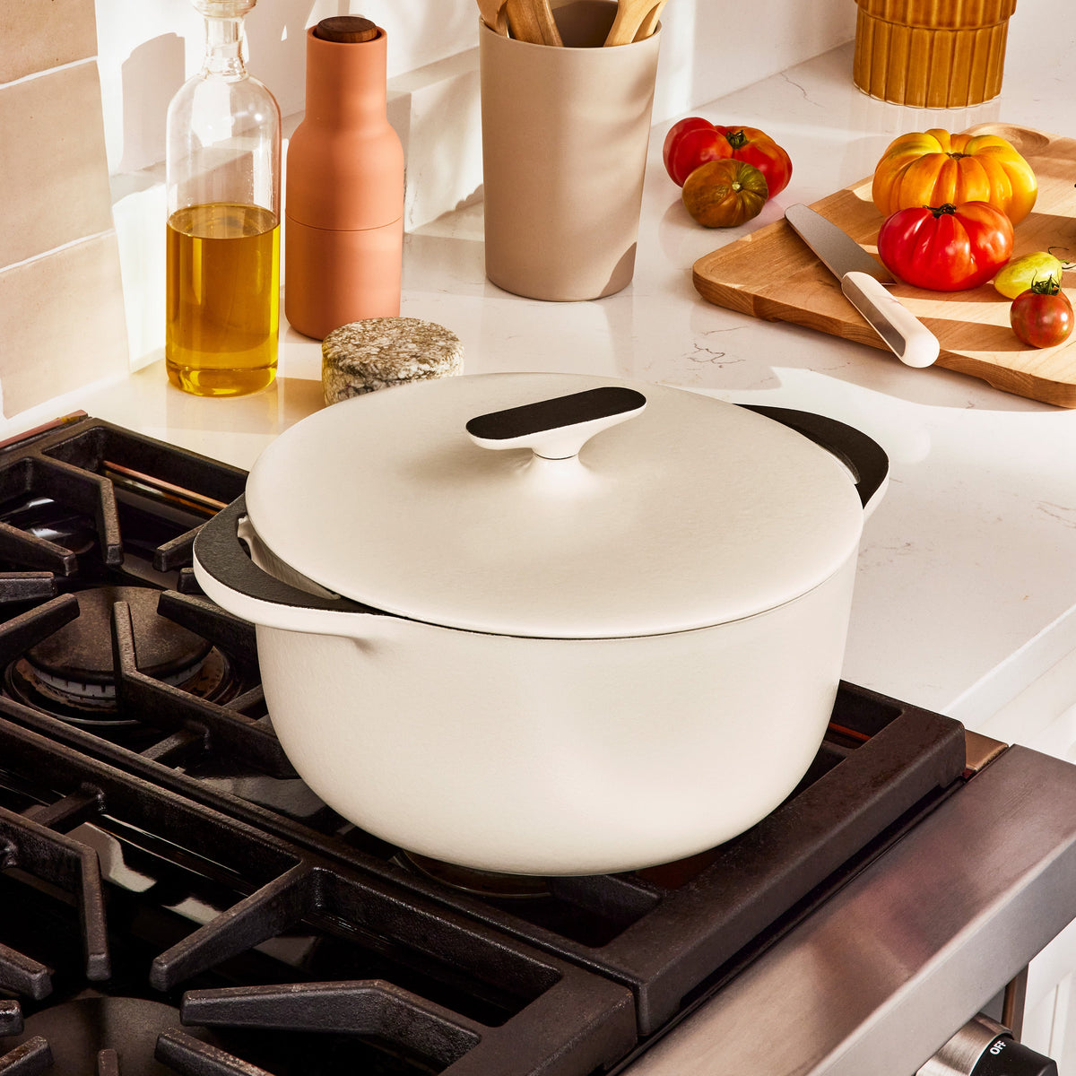 Daily Care Enameled Cast Iron Dutch Oven with Flat Lid, 6.5 qt for daily home and personal routines with cookware food storage and kitchen tools