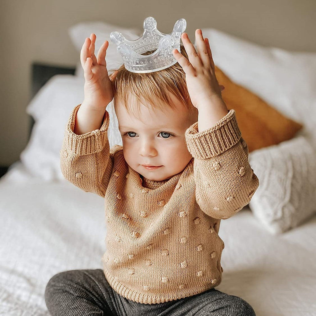 Routine Ready fully Food Grade Silicone Sensory Development Crown Teether for daily home and personal routines with baby care and kids products