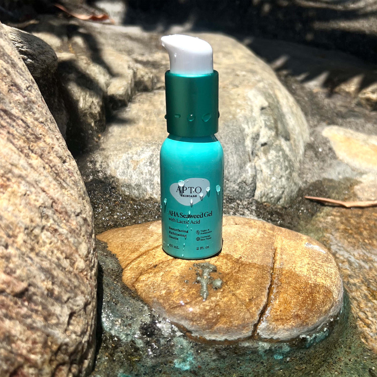 Daily Care AHA Seaweed Gel with Lactic Acid, Resurfacing and Deeply Exfoliating Formula for daily home and personal routines with facial skin and sun care
