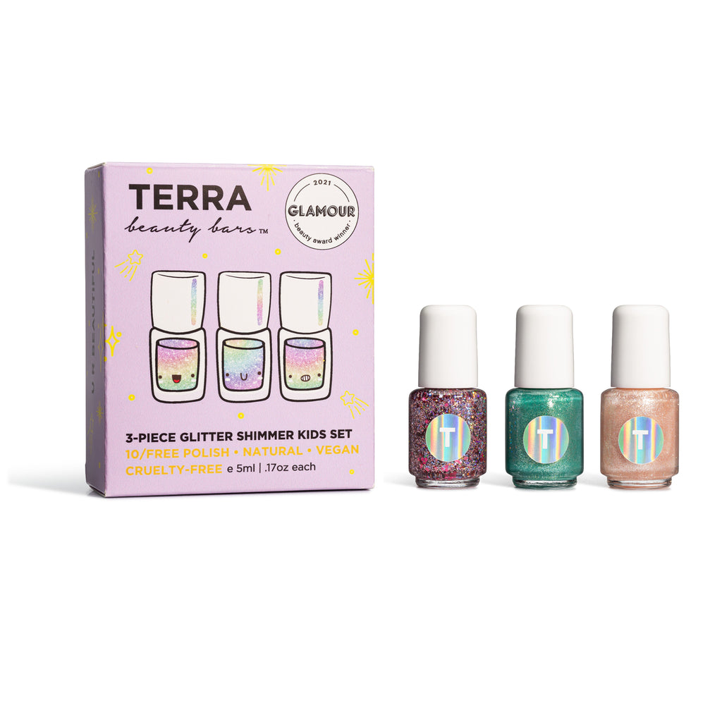 Kids 3-Piece Glitter Shimmer Nail Collection