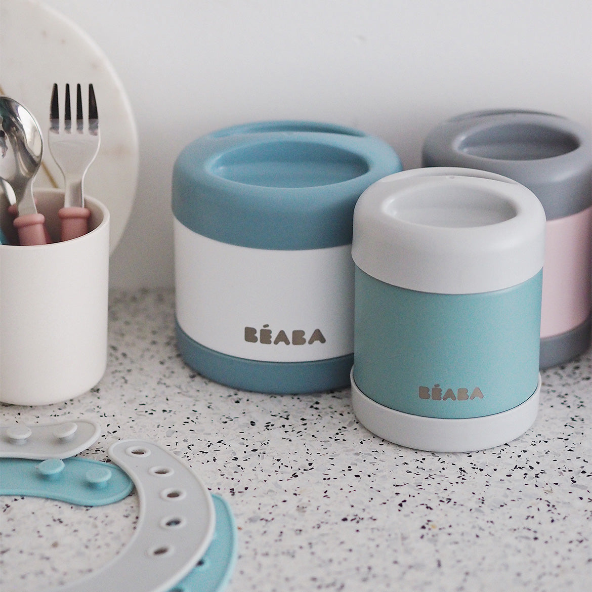 Daily Care Insulated Stainless Steel, Kid Friendly Food Container Jar for daily home and personal routines with baby care and kids products
