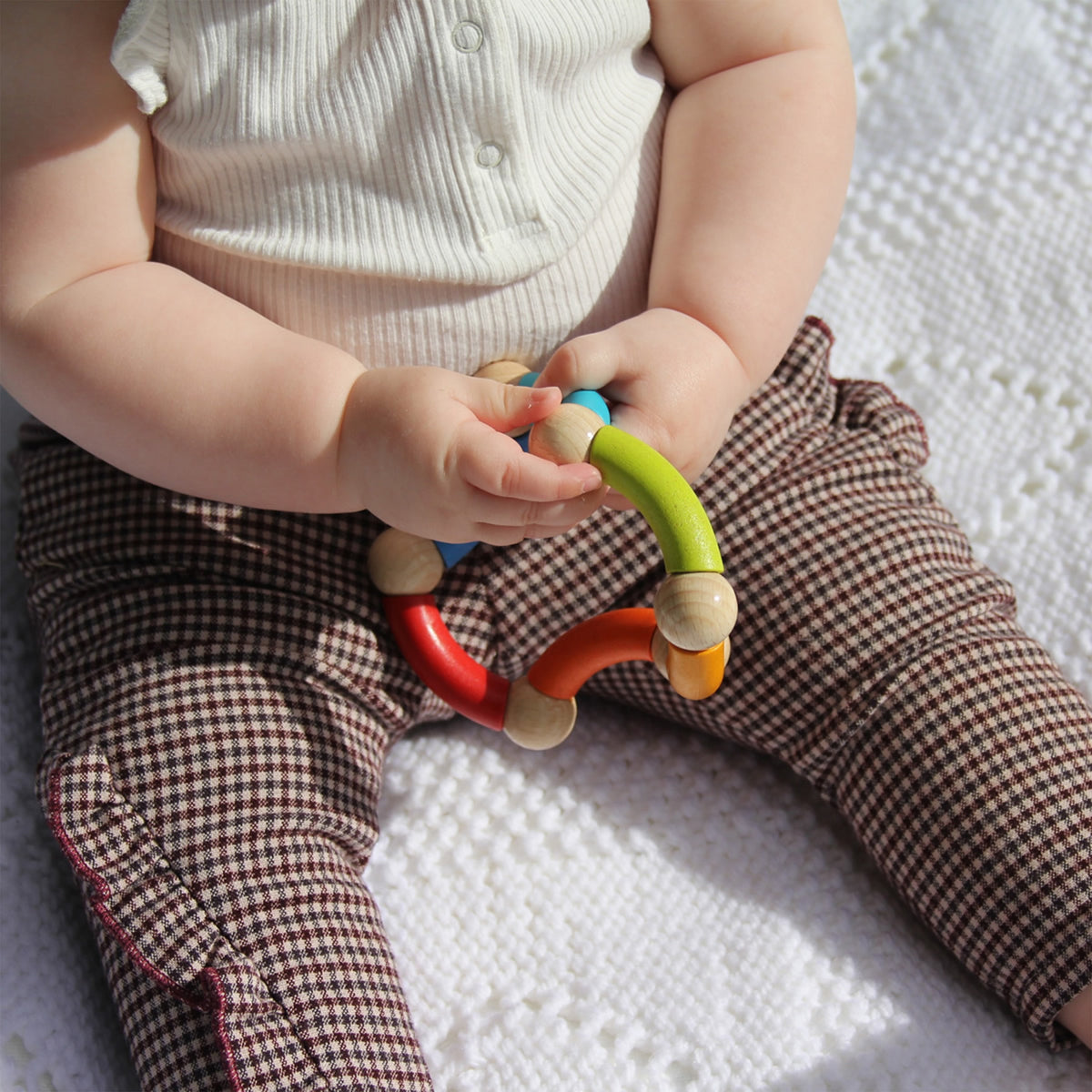 Daily Care Color Snake Wooden Rattle and Fidget Toy - sustainably sourced wood for daily home and personal routines with baby care and kids products