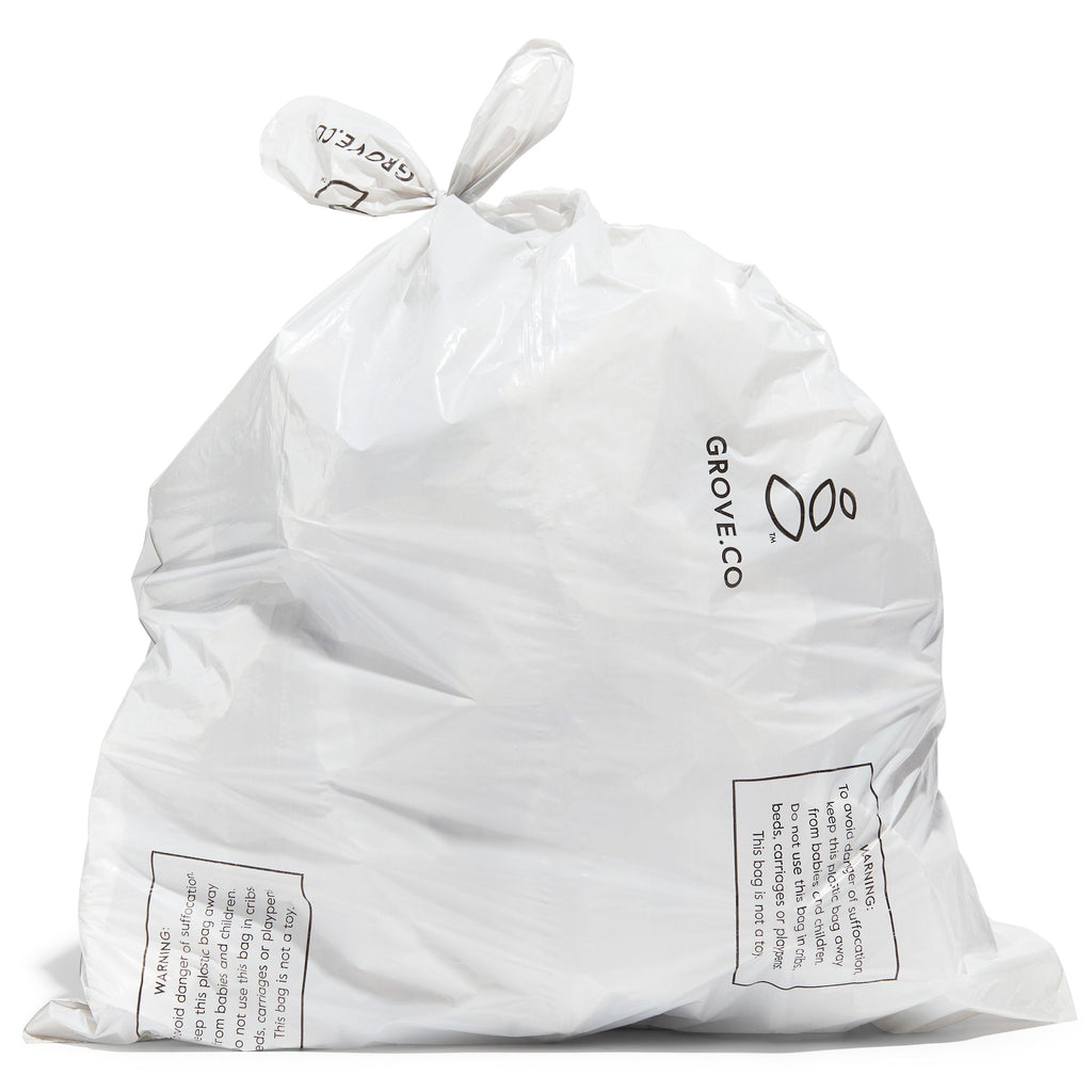 100% Recycled Plastic Trash Bags, Tie Top