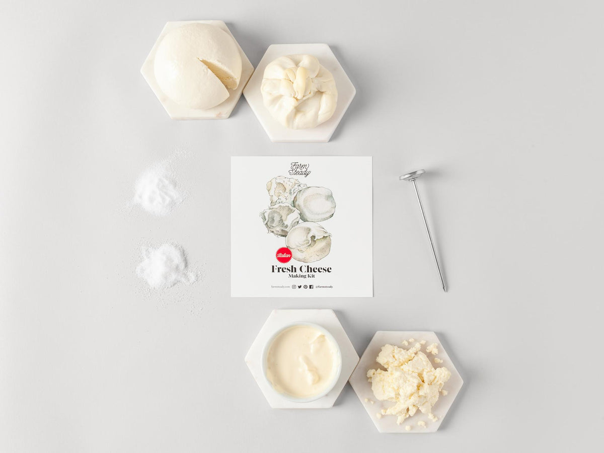 Routine Ready Italian Fresh Cheese Making Kit for daily home and personal routines with pantry foods and beverages
