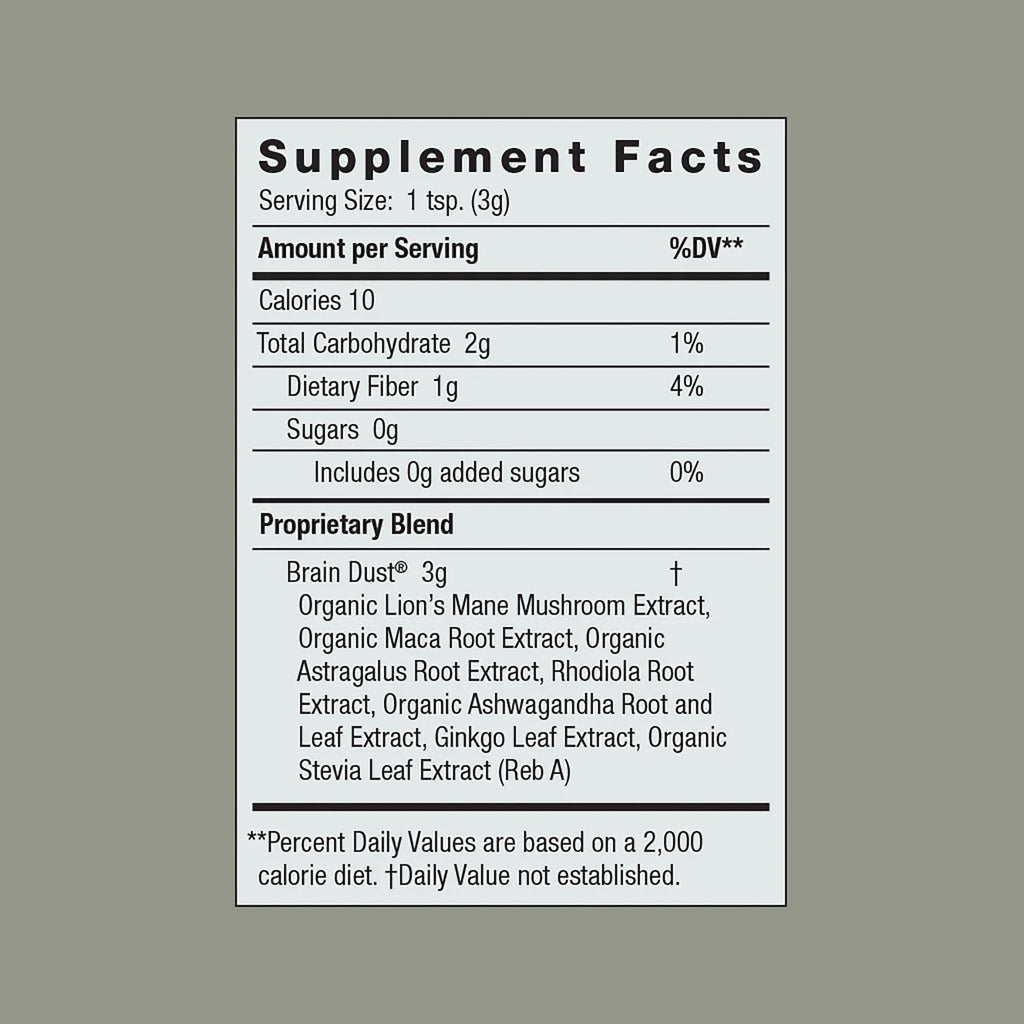 Routine Ready Brain Dust - Adaptogens for Mental Stamina, Alertness and Concentration for daily home and personal routines with general everyday essentials