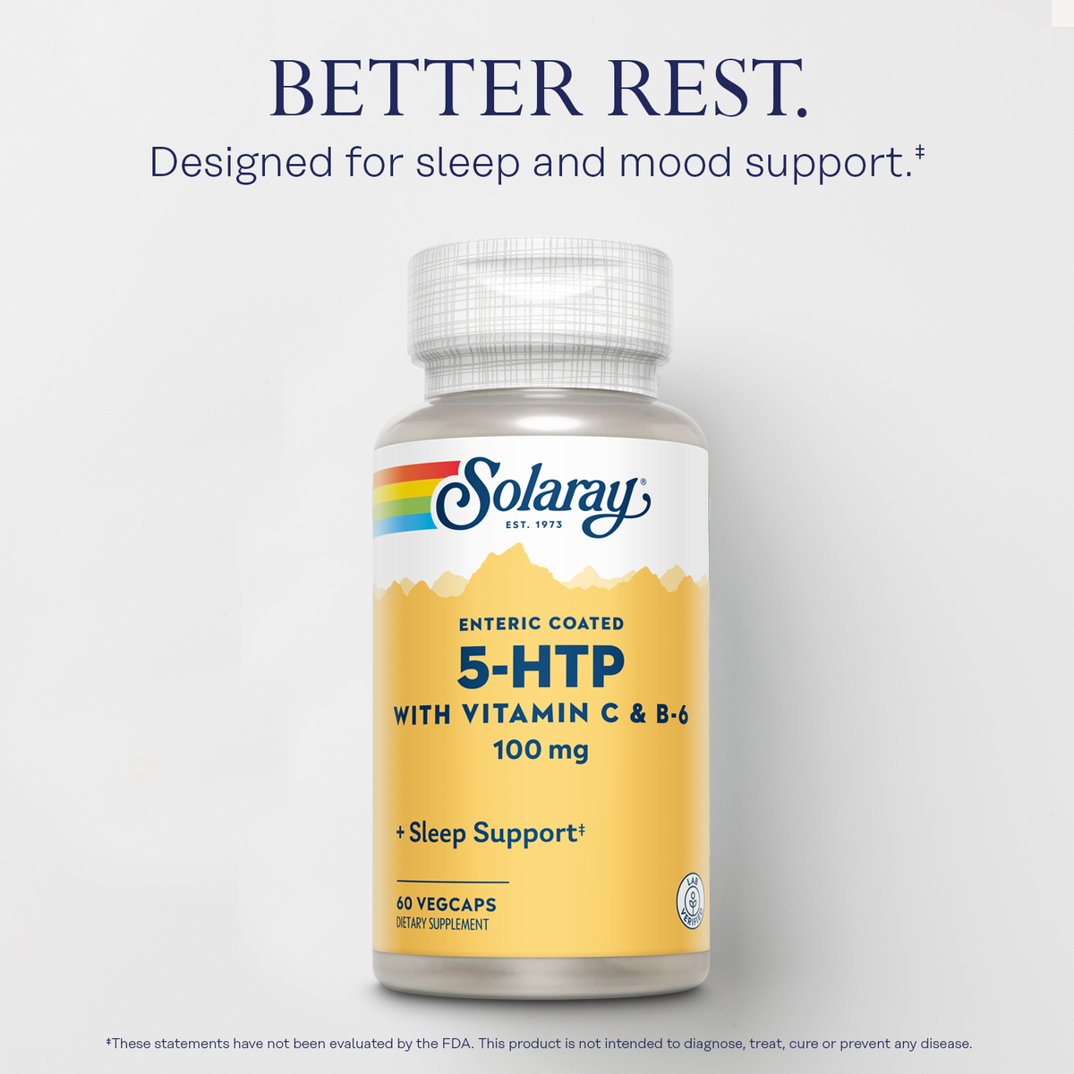 Practical Living 5-HTP EC-w Vit C and B6, 100 mg for daily home and personal routines with general everyday essentials
