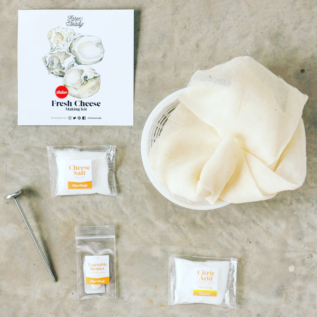 Routine Ready Italian Fresh Cheese Making Kit for daily home and personal routines with pantry foods and beverages