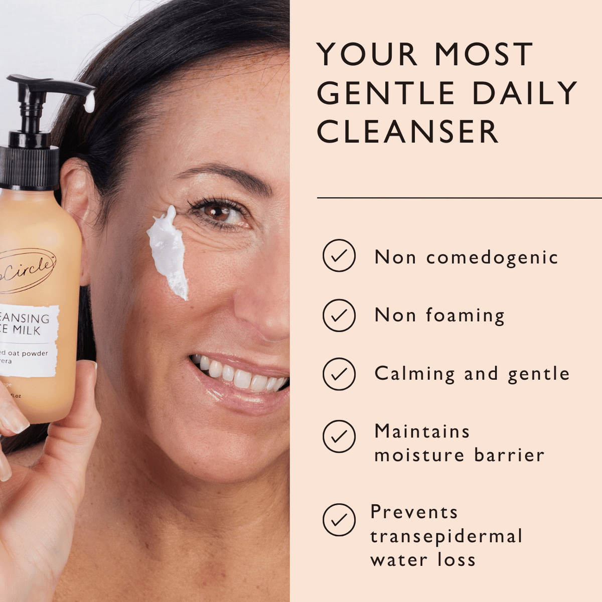 Practical Living Cleansing Face Milk with Aloe Vera + Oat Powder for daily home and personal routines with facial skin and sun care