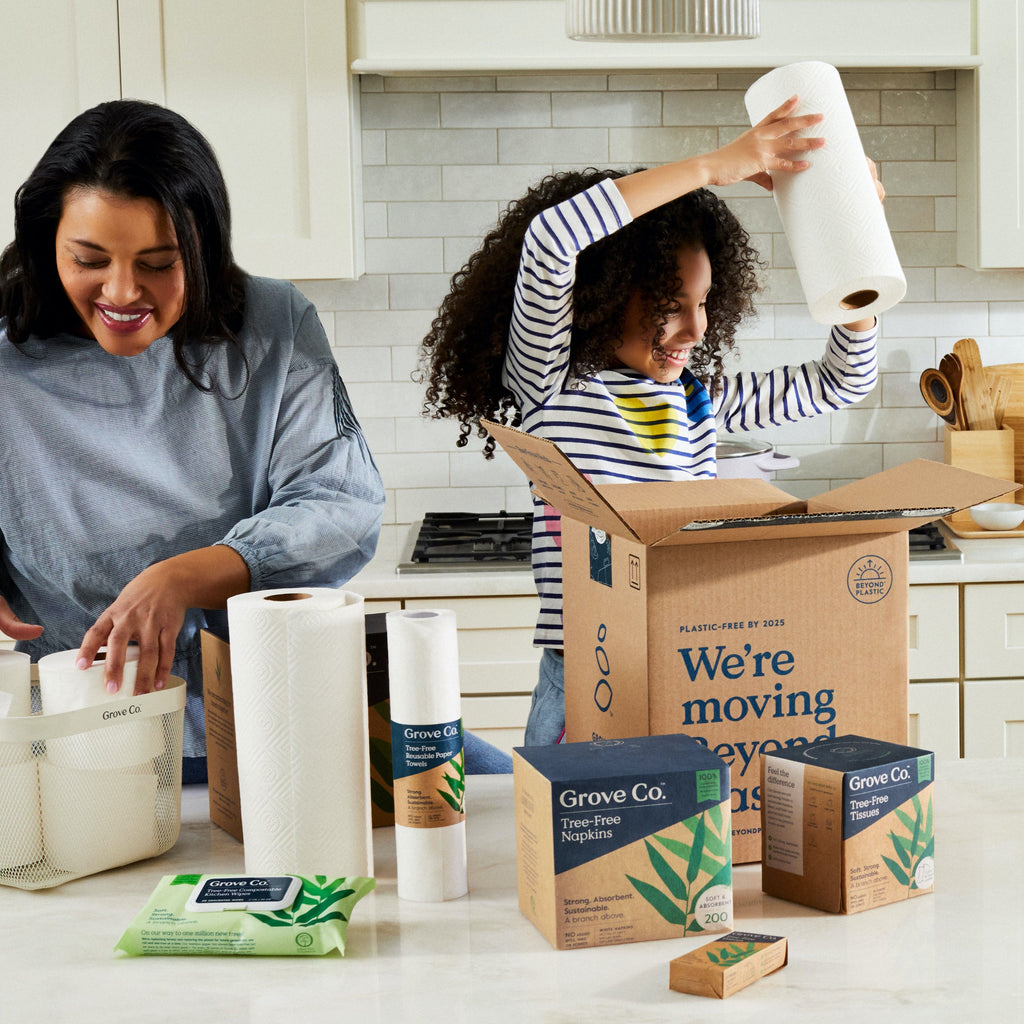 Routine Ready 2-Ply Bamboo Paper Towels 140 sheets per roll for daily home and personal routines with cleaning laundry and paper products